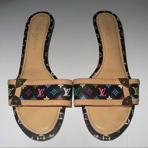 Multicolor Black Kitten Heels